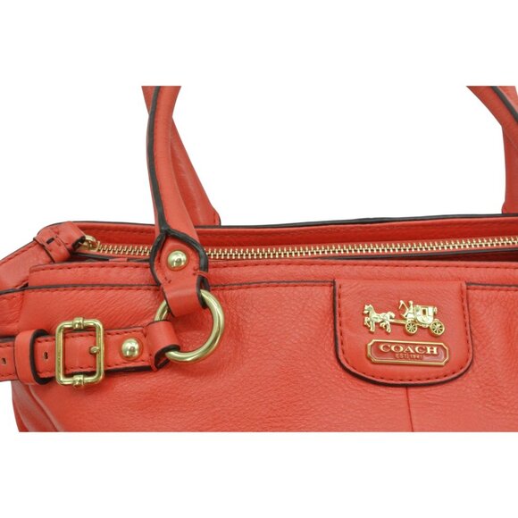 Coach Like New Coral/Red Leather Handbag Crossbody - Picture 2 of 11